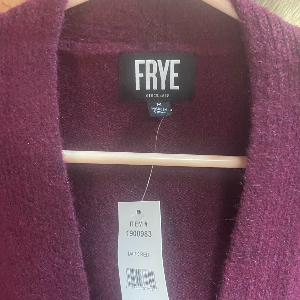 Frye Beautiful Burgundy Cardigan (M)-NWT❤️ - Picture 2 of 8